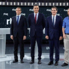 Los cuatro candidatos del debate electoral del TVE.-EFE / JUANJO MARTIN
