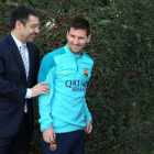 Bartomeu y Messi, en la ciudad deportiva del Barcelona-FC BARCELONA
