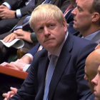 Boris Johnson, en una sesión del Parlamento el pasado jueves.-TV PARLAMENTO BRITÁNICO (EFE)