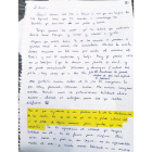 Fragmento de la carta escrita por Triana Martínez.-El Mundo