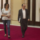 Marta Rovira y Jordi Turull, en el Parlament.-DANNY CAMINAL