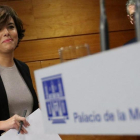 Comparecencia de la vicepresidenta del Gobierno, Soraya Sáenz de Santamaría, el pasado día 16.-JUAN MANUEL PRATS