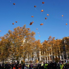 Suelta de globos tras el minuto de silencio para conmemorar a las víctimas de accidentes de tráfico.- ICAL