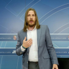 El secretario general de Podemos Castilla y León, Pablo Fernández, ofrece una rueda de prensa para informar de las últimas iniciativas parlamentarias-Leticia Pérez / ICAL