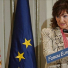La vicepresidenta del Gobierno, Carmen Calvo, este miércoles.-JOSE LUIS ROCA