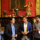 El alcalde de Valladolid, Óscar Puente junto a los representantes del Grupo Socialista del Consistorio de Burgos, Daniel de la Rosa y David Jurado-ICAL