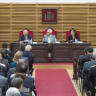 Jornada 'Pasado, presente y futuro de la Justicia' en el TSJ de Casilla y León con la presencia de los ex ministros Fernando Ledesma y Margarita Mariscal, acompañados por el presidente del TSJ, José Luis Concepción-Ical