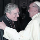 El Papa recibe a Sistach en audiencia privada, en septiembre pasado.-ARCHIVO