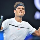 Nadal celebra un punto ganado ante Zverev.-PETER PARKS / AFP
