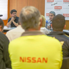 El comité de empresa de Ávila, en una imagen de archivo, durante una rueda de prensa.-ICAL