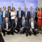 El equipo de profesionales de los informativos de TVE, en la presentación del pasado mes de septiembre, en Madrid.-
