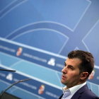 El secretario general del PSOE de Castilla y León y portavoz del Grupo Parlamentario Socialista, Luis Tudanca, ofrece una rueda de prensa sobre asuntos de actualidad política-Ical