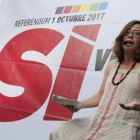 La concejala de la CUP, Eulàlia Reguant, pide aplicar la Ley de Transitoriedad y controlar sectores estratégicos como los Mossos o la energía.-JULIO CARBO (ARCHIVO)