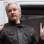 Julian Assange cuando aún estaba asilado en la embajada de Ecuador en Londres.-EFE