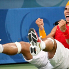 Rafael Nadal, el día que se proclamó campeón olímpico en Pekín 2008.-EFE