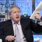 El secretario británico de Exteriores, Boris Johnson, asiste a un evento en Nueva Delhi.-RAJAT GUPTA / EFE