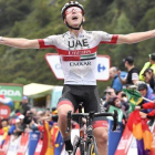 Tadej Pogacar, en su primera victoria en la Vuelta, en Els Cortals d’Encamp (Andorra).-YUZURU SUNADA / DPA