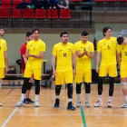 Jugadores del UVa Valladolid Club Voleibol en Fuente de la Mora. / EL MUNDO