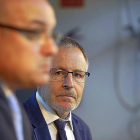 Juan Pablo Álvarez y Luis Antonio Gómez, durante la presentación del resumen climático.-ICAL