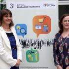 La presidenta de la CVE, Ángela de Miguel (I), y la directora de la sucursal del Banco de España en Valladolid, Natividad Santiago.-ICAL
