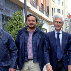 Jesús Julio Carnero, José Ángel Alonso, Adolfo Suárez Illana e Isable García Tejerina, en una momento de la visita del candidato por Madrid.-ICAL