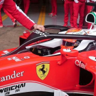El halo instaurado a modo de prueba en Ferrari.-