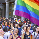 Manifestación por las calles de la ciudad del Pisuerga para reclamar igualdad con motivo del Día Internacional del Orgullo LGTBI.-ICAL