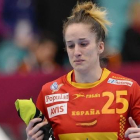 La jugadora Nerea Pena, tras la conclusión del partido ante Francia.-AFP / JONATHAN NACKSTRAND