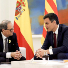 Quim Torra y Pedro Sánchez, durante la reunión que mantuvieron en la Moncloa el pasado mes de julio.-BALLESTEROS (EFE)