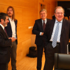 Herrera, a su llegada a la comisión, junto a Mitadiel, Fernández y Fernández Santiago.-PABLO REQUEJO / PHOTOGENIC