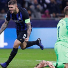 Icardi celebra el gol que marcó al Barça en San Siro, en noviembre del 2018.-EL PERIÓDICO