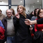 Tania Sánchez llega a la rueda de prensa para explicar su salida de IU en Madrid, este jueves.-Foto:   JUAN MANUEL PRATS