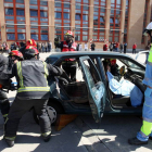 Simulacro de accidente de tráfico en Valladolid-Ical