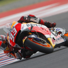 Marc Márquez (Honda), en la vuelta en la que logró ayer la ‘pole’ en Argentina.-REPSOL HONDA MEDIA