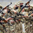 Imagen de un centro de formación de reclutas ucranianos para combatir con el ejército de Zelenski. - F. AZQUETA