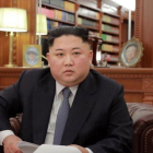 Kim Jong-un, antes del discurso de Año Nuevo del 2019.-AFP