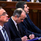 Rull, Turull y Sànchez, en el juicio en el Tribunal Supremo.-EFE