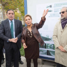 El consejero de Sanidad, Antonio María Sáez, la alcaldesa de Zamora, Rosa Valdeon, y el rector de la universidad de salamanca, Daniel Hernández-Ical