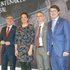 Marcial Marín, Josefa García Cirac, Ricardo Rivero y Alfonso Mañueco durante la presentación del VIII Centenario de la Usal.-RAQUEL P. VIECO