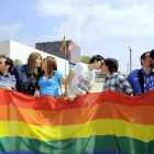 Imagen de la convocatoria del primer día LGTB en Castilla y León para pedir apoyo institucional-EL MUNDO