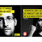 Los mensajes de Snowden y Pussy Riot para la campaña de Amnistía Internacional.-