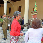 Algunos de los militares durante el acto que tuvo lugar ayer en  el Palacio Real de Valladolid.-EL MUNDO