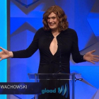 Lilly Wachowsky, el sábado, en la gala de los premios GLAAD.-YOUTUBE