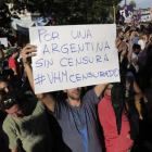 Manifestación en apoyo del periodista Víctor Hugo Morales.-AP / VICTOR R. CAIVANO