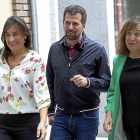 Ana Sánchez, Luis Tudanca y Iratxe García, a su llegada al comité federal del PSOE.-ICAL