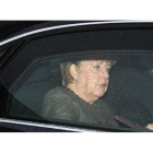 La cancillera alemana, Angela Merkel, a su llegada a las conversaciones entre los conservadores y los socialdemócratas.-/ SOEREN STACHE