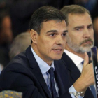 Pedro Sánchez y Felipe VI, este viernes durante la cumbre iberoamericana celebrada en Antigua (Guatemala).-EFE / LAVANDEIRA JR.