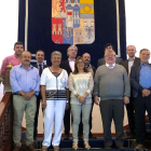 Mayte Martín, José Luis Prieto y Pablo Rubio, junto a los responsables de la compañía belga Windvision, encabezados por su fundador, Johan Bosch.-ICAL