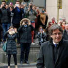 Carles Puigdemont, el pasado 31 de octubre, antes de participar en una rueda de prensa que levantó una gran expectación en Bruselas.-NICOLAS MAETERLINCK (APF)