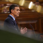 Pedro Sánchez interviene en el pleno del Congreso.-JOSÉ LUIS ROCA